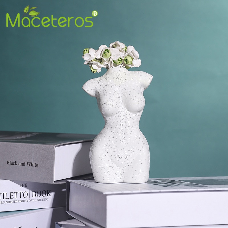Moderne hars karakter sculptuur decoratie eenvoudig portret bloempot tuinieren plantenbak huisdecoratie benodigdheden
