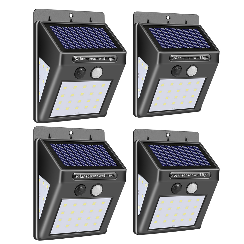 1/2/4Pcs 30/40 LED Solar Power Lamp PIR Motion Sensor Activated Solar Lights Waterproof Outdoor Garden Yard Security Wall Light: A-4pcs 30 LED