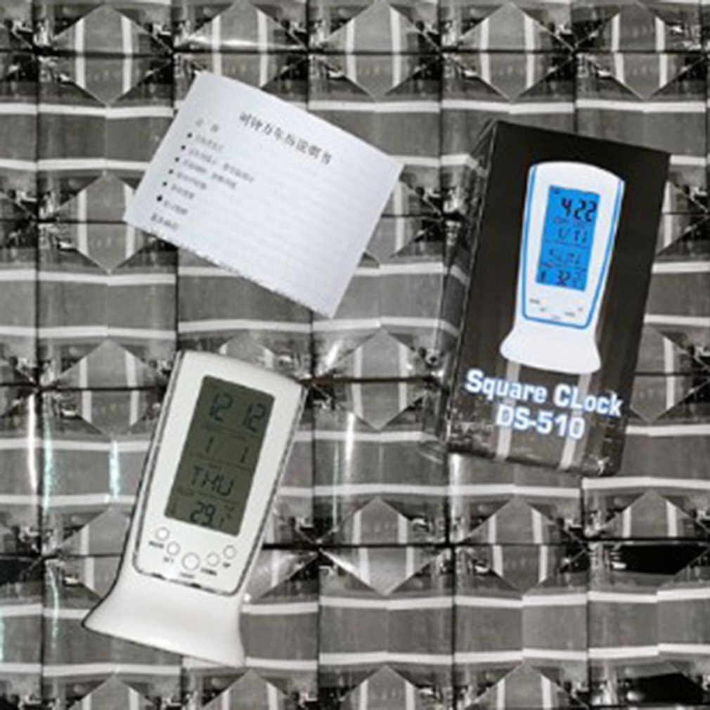 Cyfrowy budzik doprowadziło zegar z niebieskie podświetlenie budzik elektroniczny zegarek wyświetlacz LCD kalendarz termometr zegar na biurko