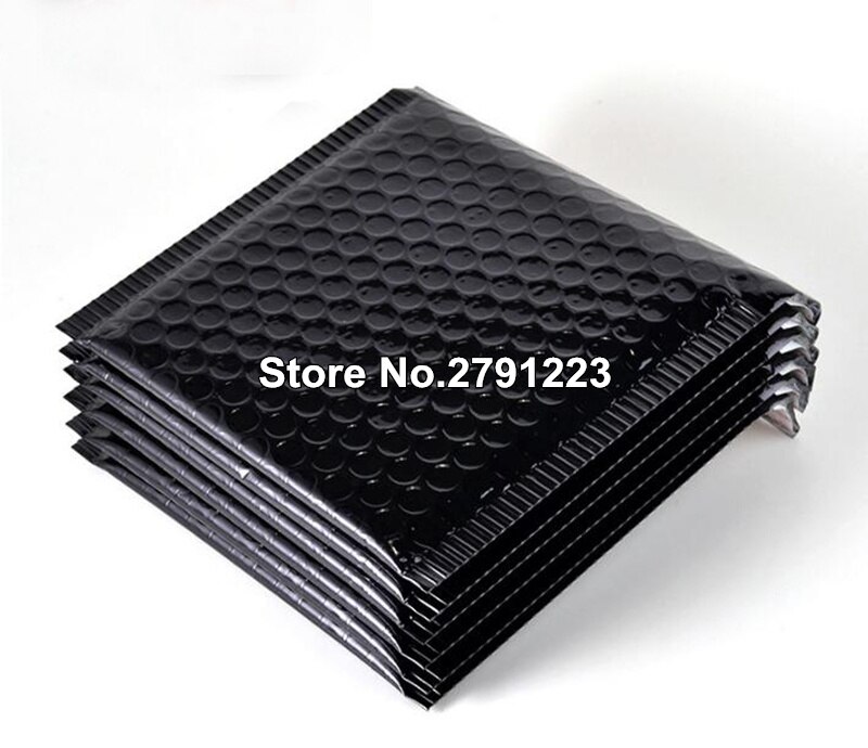 50 Pcs Verpakking Bubble Mailers Zwart Papier Gevoerde Enveloppen Bag Bubble Mailing Envelop Tas 15*13 Cm + 4 Cm: Glossy Black