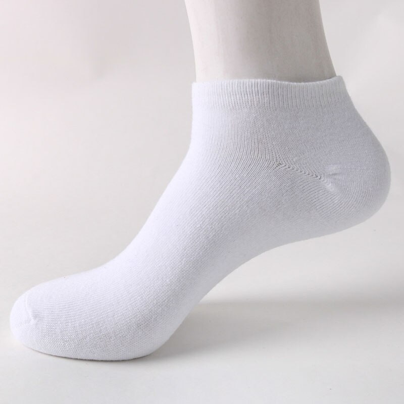 Urgot 10 Pcs=5 Pairs Men&#39;s Cotton Socks Large Big Plus Size 45,46,49,50 Business Ankle Socks Classic Sox Meias Calcetines Hombre: B white