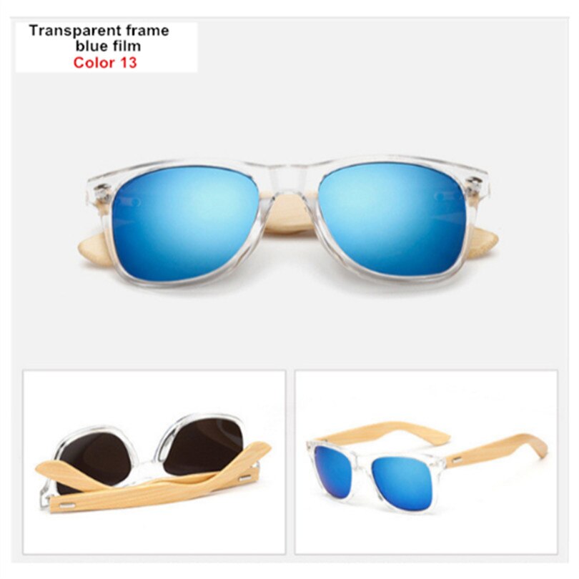 Gafas de sol de bambú para hombre y mujer, gafas de sol Vintage, patilla de madera, gafas de de , gafas de sol de , para hombre y mujer: Color 13