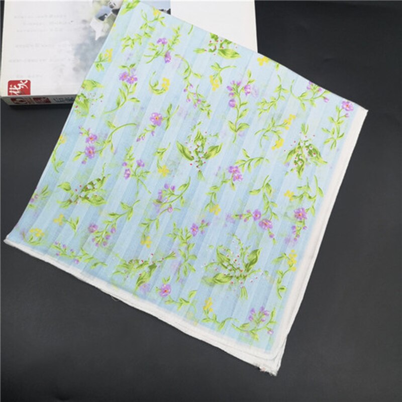 Mouchoir en coton pour femmes, classique, imprimé Floral, , doux, fin, carré, Simple, Style National Chic