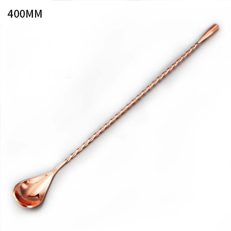 Stainless Steel Water Bar Spoon Fine Thread Bar Spoon Cocktail Stirring Bartending Bar Teardrop Bar Mixing Spoon: Light Green