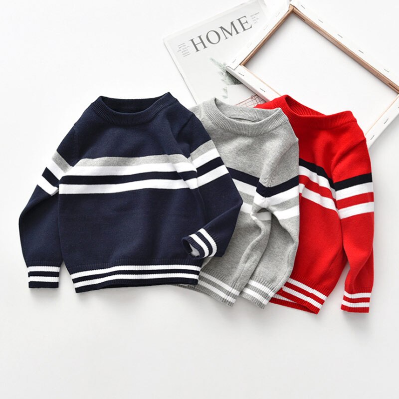Herfst Baby Jongens Truien Kids Strip Truien Winter Jongens Gebreide Trui Peuter Jongens Winter Top Kleding