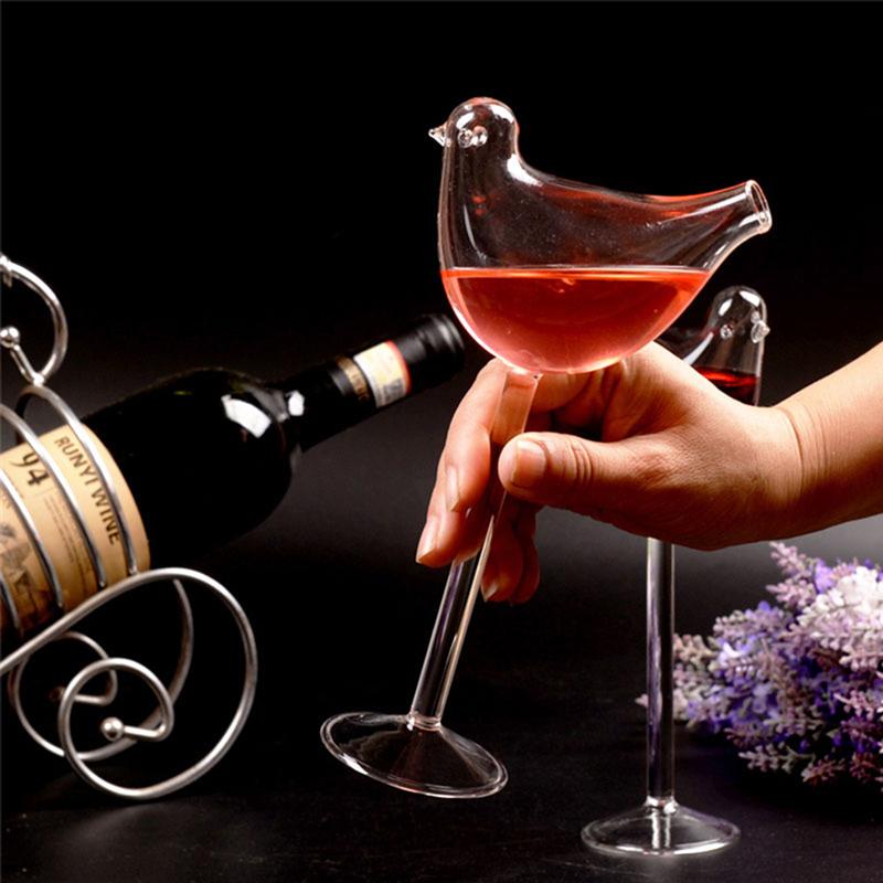 Verre Transparent en forme d'oiseau léger et Durable, 1 pièce, pour Cocktail, vin, Champagne, vin rouge, gobelet en verre, Bar, fête à domicile