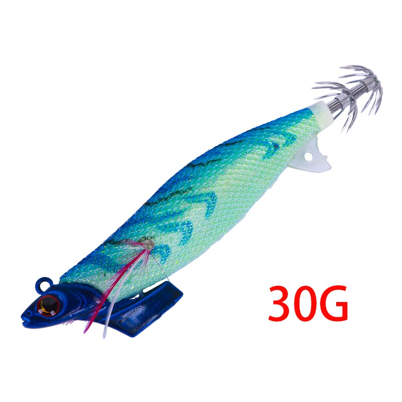 FSDZSO 11cm/30g luminous squid Jig head squid lure jig octopus lure sea jig game fishing lure squid hooks: 005