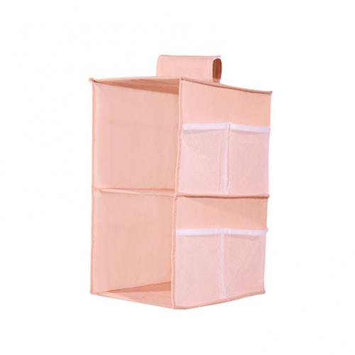 Organizadores colgantes de tela Oxford duraderos, estante de almacenamiento lavable, multicapa, plegable, organizador de ropa: Pink 2 Layers