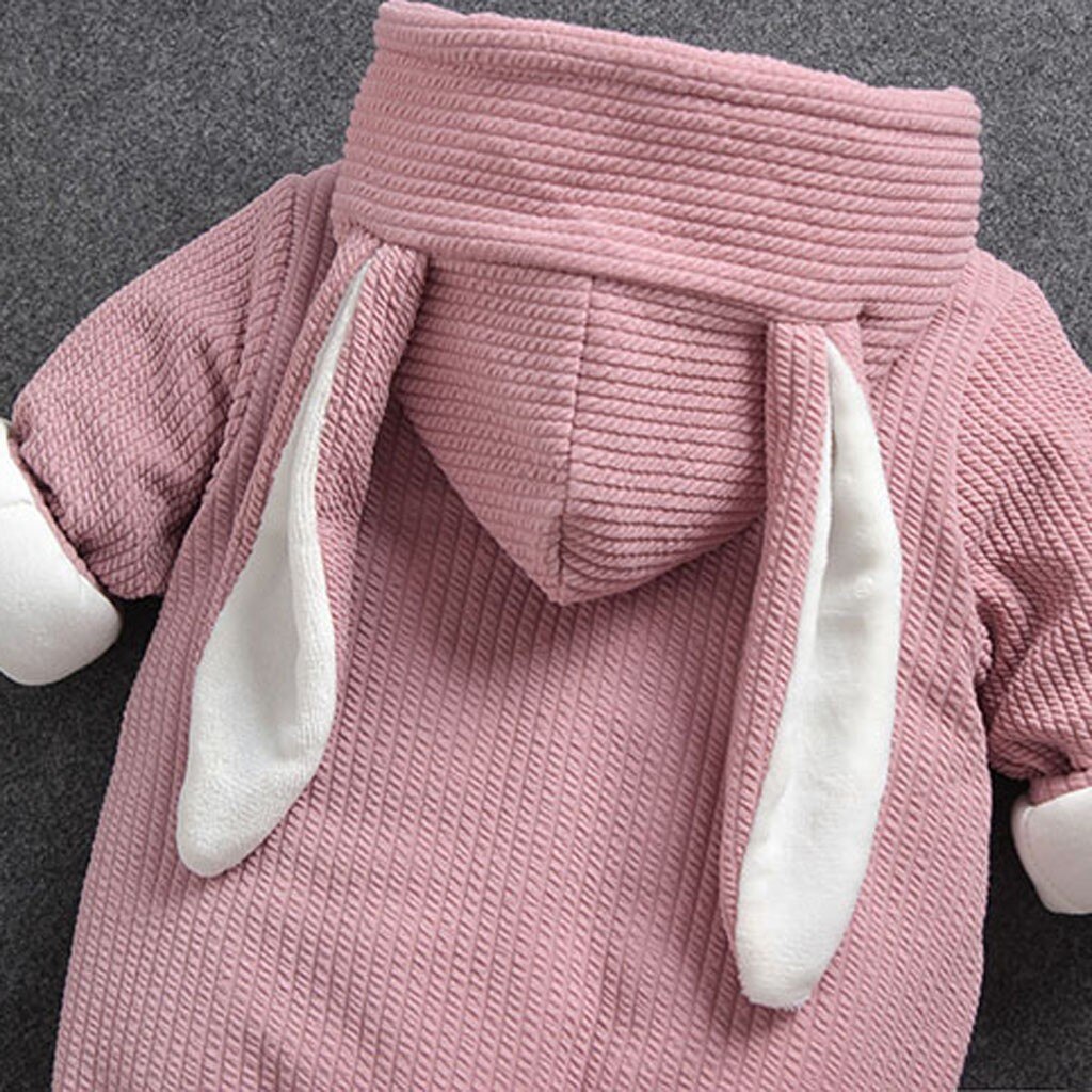 SAGACE Baby Girl Winter Cute Rabbit Ear Jumpsuit Romper Sets Cotton Clothes Kids Girl Outerwear Coats Baby Girl Romper Sets