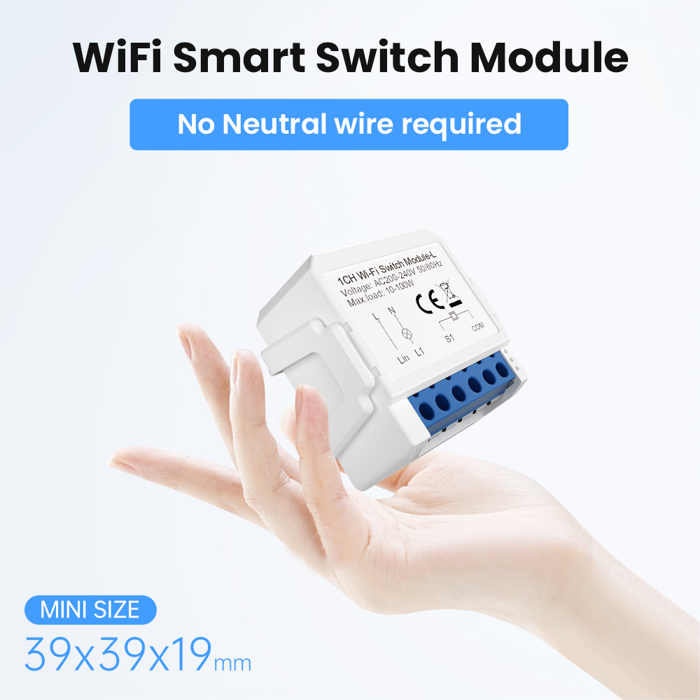 Avato tuya wifi slimme doe-het-zelf lichtschakelaarmodule 1 2 -voudig zonder nuldraad, smart life app, afstandsbediening, werkt met alexa en google home