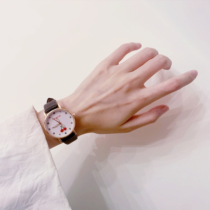 montre dame Brand Children Watches Girls Daily Leather Watch For Girls students electronic Quartz Wristwatches: black