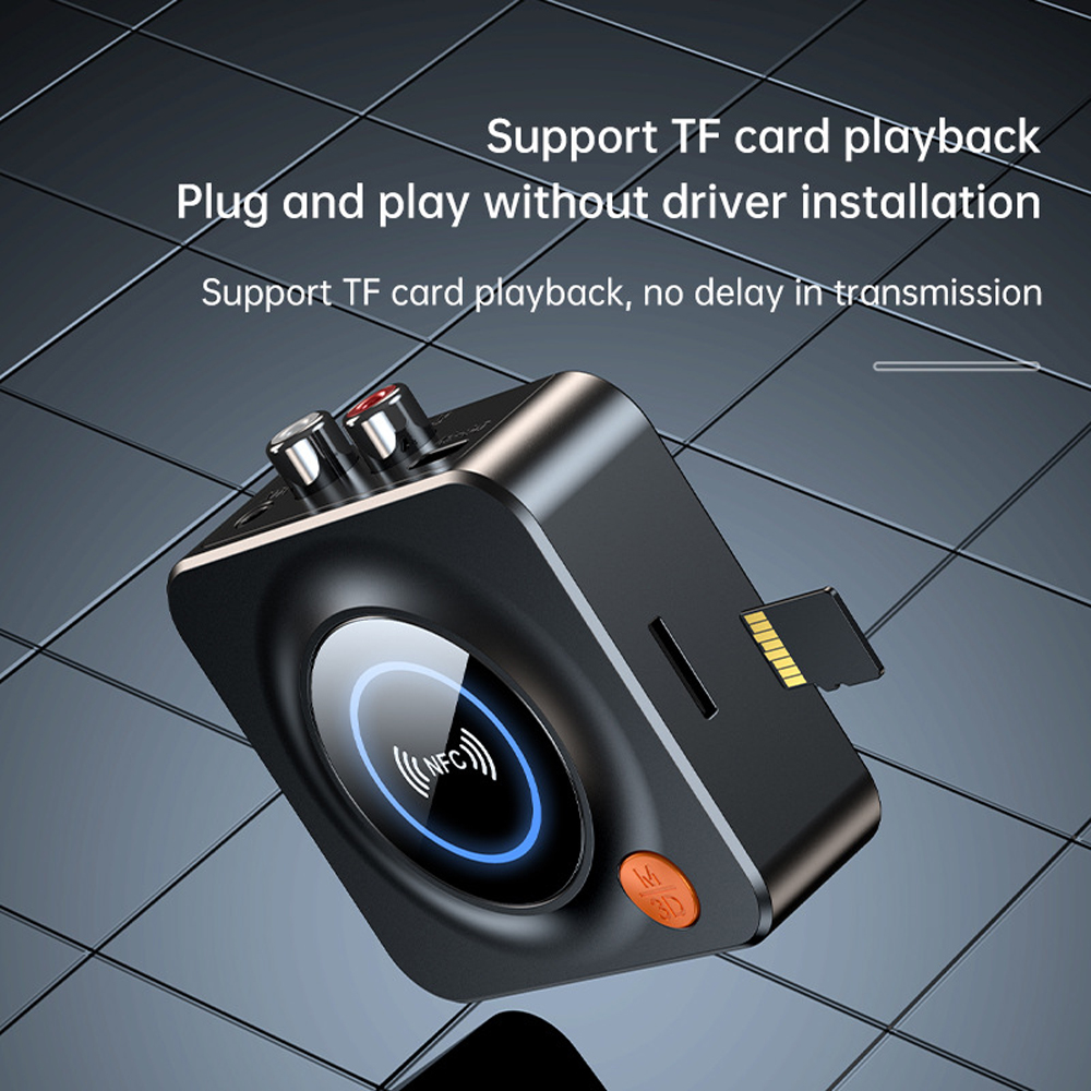 C52 2.4g ricevitore audio wireless compatibile con bluetooth 5.1 adattatore dongle suono lossless chiamate in vivavoce supporto nfc scheda tf