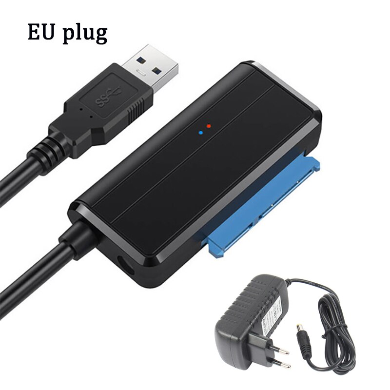 Câble USB SATA III adaptateur Sata vers USB 3.0 5 Gbps prise en charge 2.5/3.5In SSD externe HDD adapter disque dur 3.5 Sata 3 vers USB adapter PC: Bleu