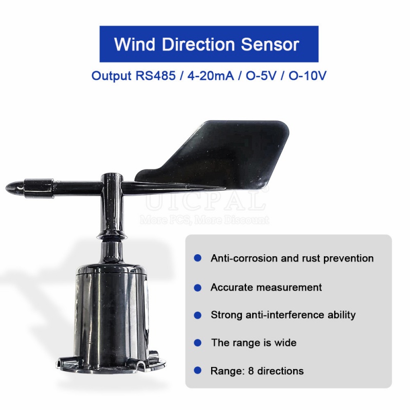 30m/s Weather Station Outdoor 3 Cup Anemometer Sensor Polycarbon Fiber Wind Speed Wind Direction Sensor Output RS485 4-20MA 0-5V