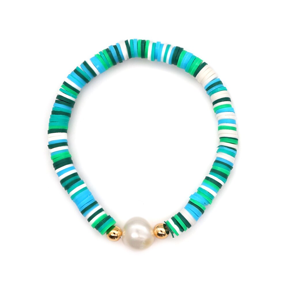 Go2 boho heishi kralen afrikaanse armbanden echte parel armband voor vrouwen boho string pulseira mujer zomer strand handgemaakte sieraden: Zz -b200117c