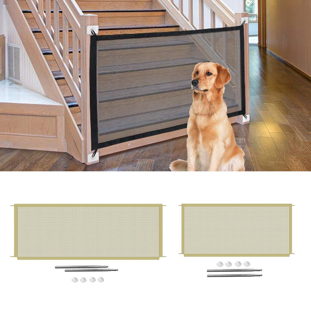Universal Dog Gate Magic Gate Ingenious Mesh Dog Fence For Indoor and Outdoor Safe Pet Dog Gate Safety Enclosure Pet Supplies