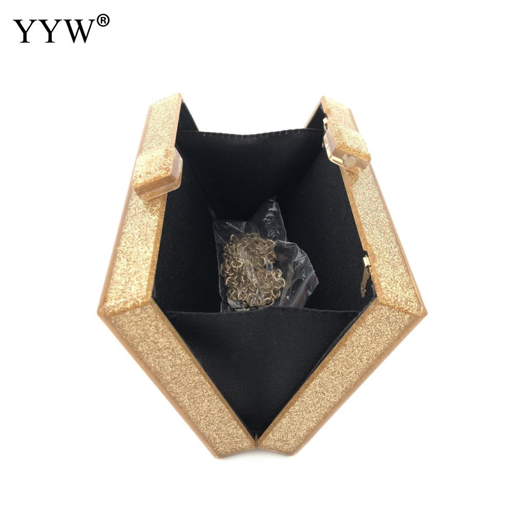 YYW Acryl Kupplung Tasche Frauen Luxus Gillter Abend Party Geldbörse Kasten Tasche Gillter Weibliche Kupplung Kristall Schild Brieftasche Hochzeit Geldbörse