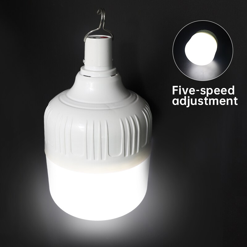 Bærbar utendørs pære usb oppladbar ledet nødlys telt lampe batterilanter bbq camping lys til uteplass / veranda / hage #