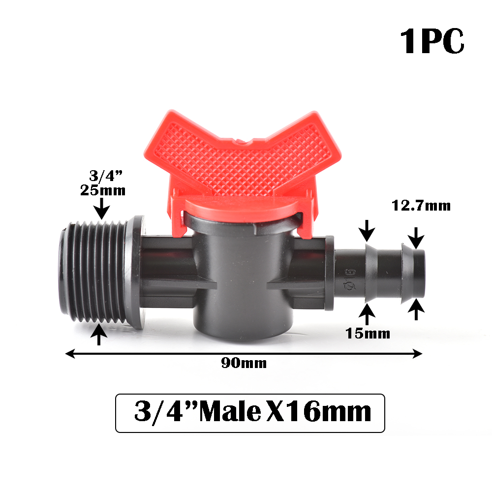 Miniature Plastic Shut Off Coupling Valve Connectors for 4/7 8/11 10/16/20/25mm Hose Garden Water Irrigation Pipe Adaptor Barb: N
