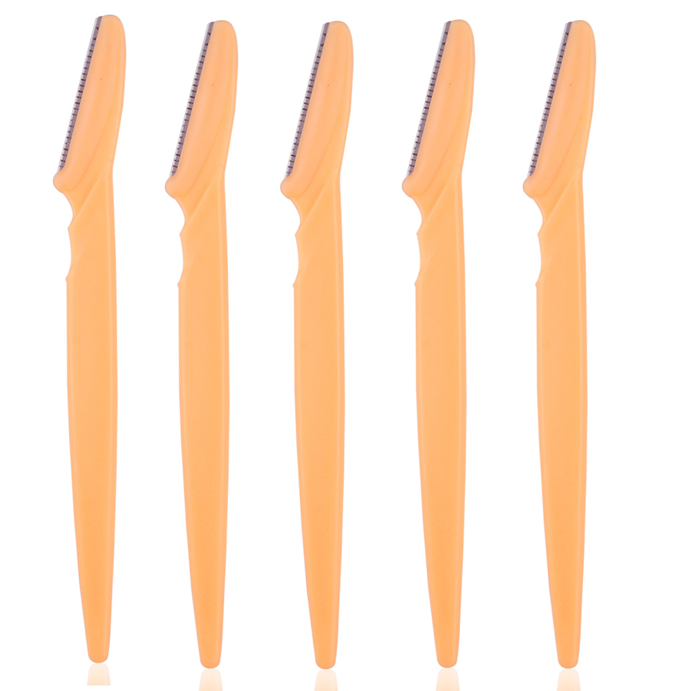 cejas Trimmer de afeitar kit de cara de pelo desmaquillante Facial Shaper Dermaplaning depiladora Razors herramientas de maquillaje para hombre mujer: Yellow-5PCS