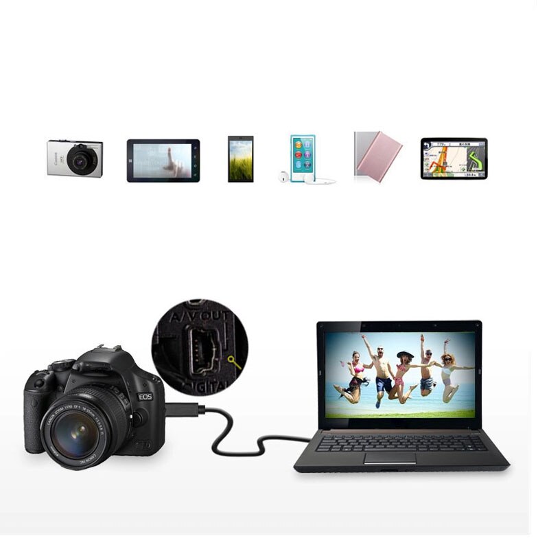 Mini USB Data Cable for Mp3 Hard-Disk Camera Car Recorder T-Port USB2.0 Charging Line for Digital Devices