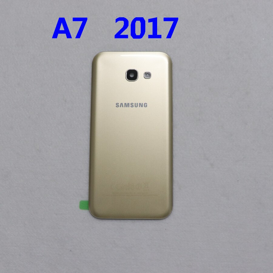 Back Glass For SAMSUNG Galaxy A3/A5/A7 A320 A520 A720 A320F A520F Back Battery Cover Rear Door Housing Case Replacement: A7 2017  gold