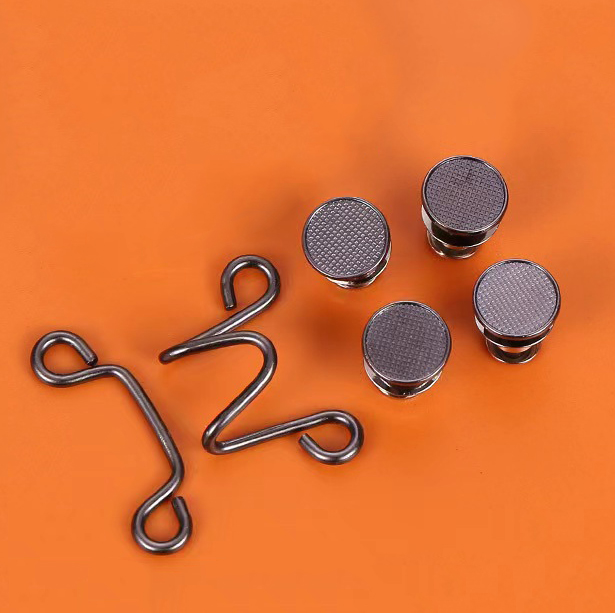Juego de 1/4 de botones vaqueros de Metal sin clavos, broches desmontables para pantalones, Clips, botones, alfileres, tensor de cintura DIY, hebillas para ropa, herramientas de costura: 6 # / Plata antigua