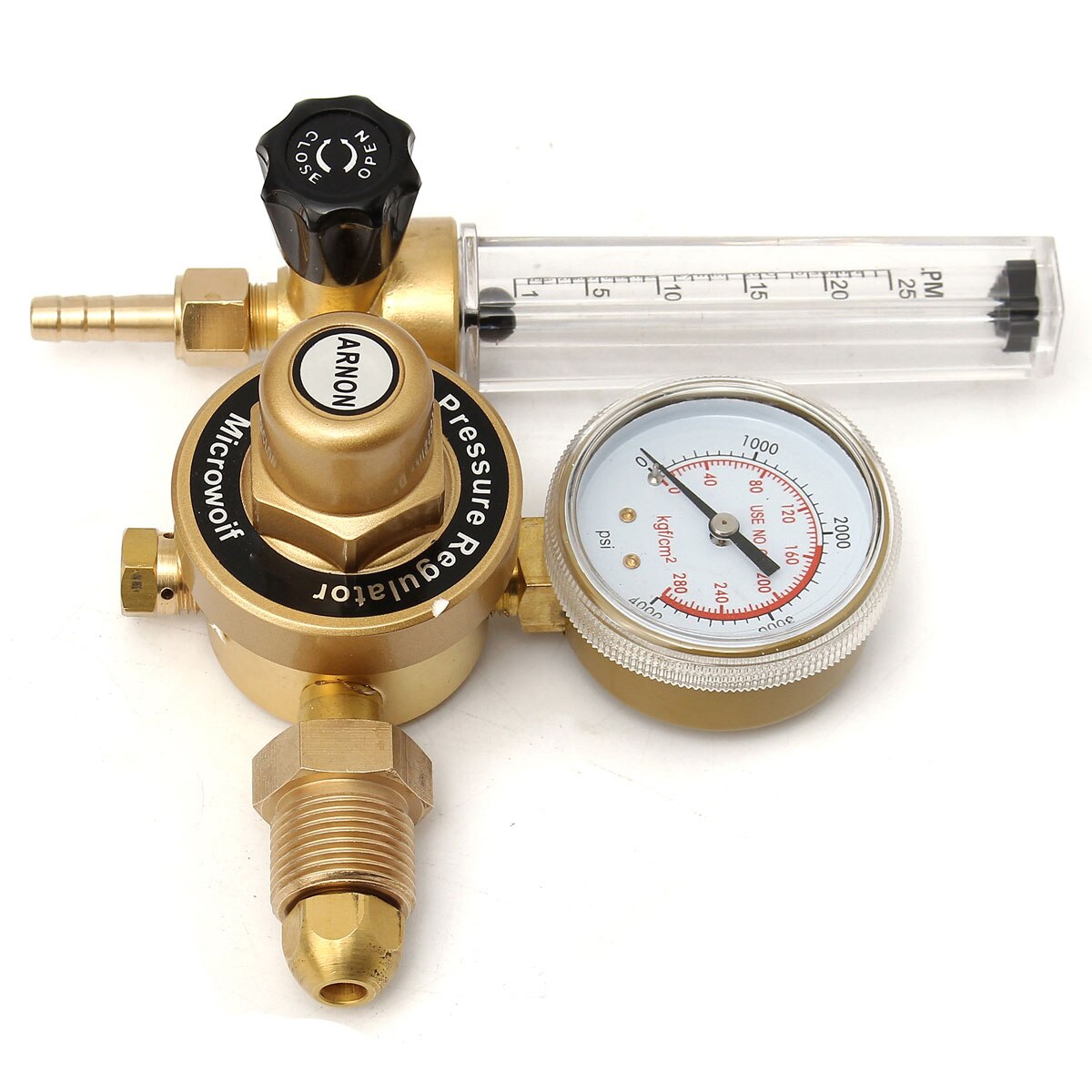 Durable AR Argon CO2 Gauge Pressure Regulator Mig Tig Flow Meter Control Valve Reducer Welding Gas Single Tube Aquarium