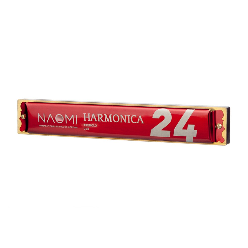 Naomi Mini 24 Holes Tremolo Harmonica Sleutel Van C Rvs Mondharmonica Mondharmonica Met Case Wind Instrument
