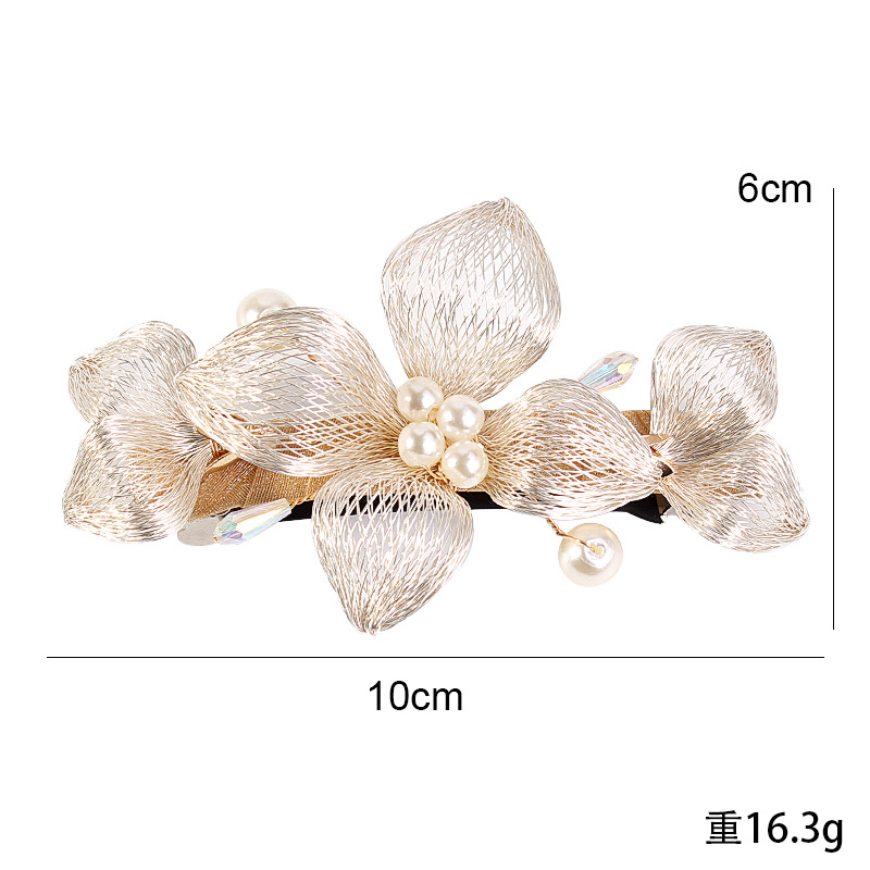 Koperen Draden Tiara Bruiloft Kroon Bloem Bruids Haar Stuk Kam Handgemaakte Vrouwen Prom Haarband Accessoires: Imitation Rhodium Plated