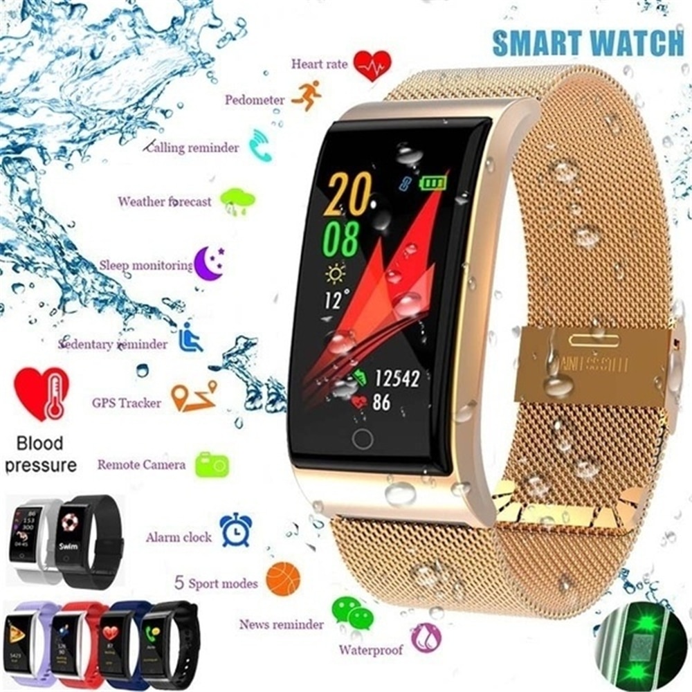 F4 Smart Band Blood Pressure Heart Rate Monitor Men Women Wristband Fitness Sports Watch Pedometer Smart Metal Bracelet