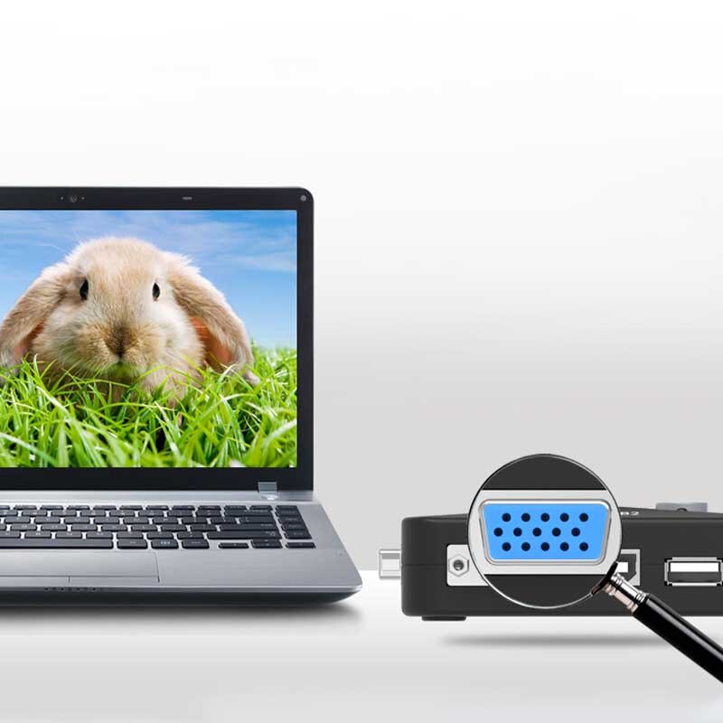 Conmutador KVM 2 en 1 para teclado y ratón, caja divisora de 2 puertos USB 2,0, 1920x1440, VGA, SVGA