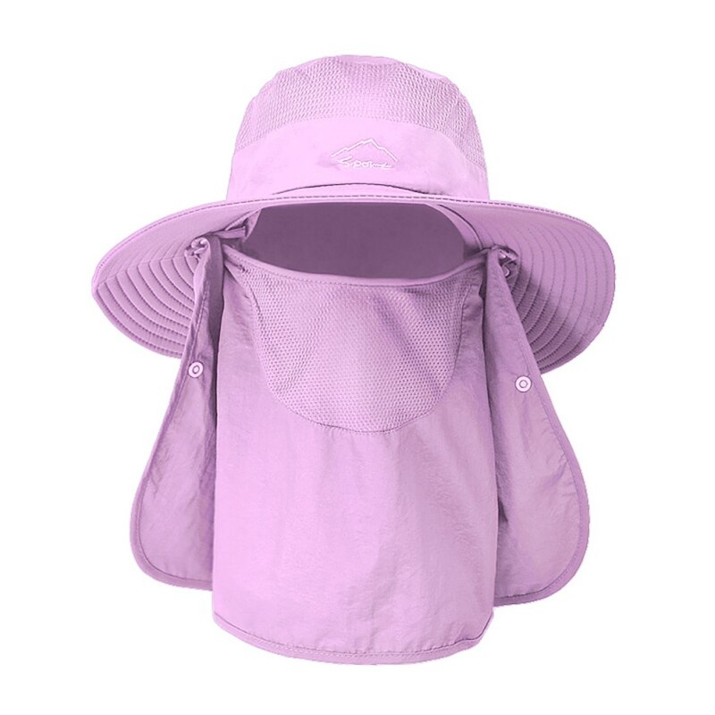 Summer Quick-drying Boonie Men Women Hat Outdoor Face Mask Wide Brim Bucket Hat Sun Protection Cap: ZS