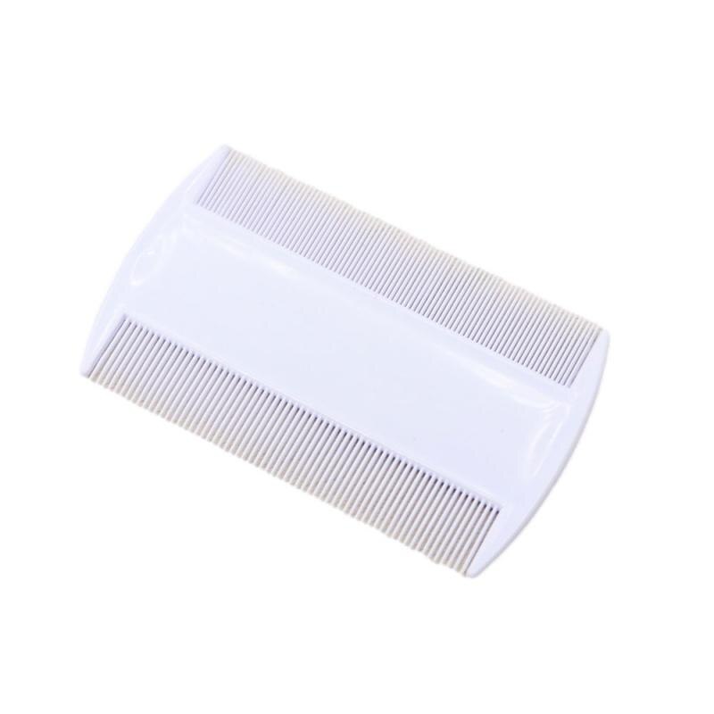 Portátil estrecha cabeza de diente peine Nit piojos de cepillo plano Cootie insecticida deshacerse de los piojos de la cabeza la caspa peines de belleza casa herramienta de limpieza: White