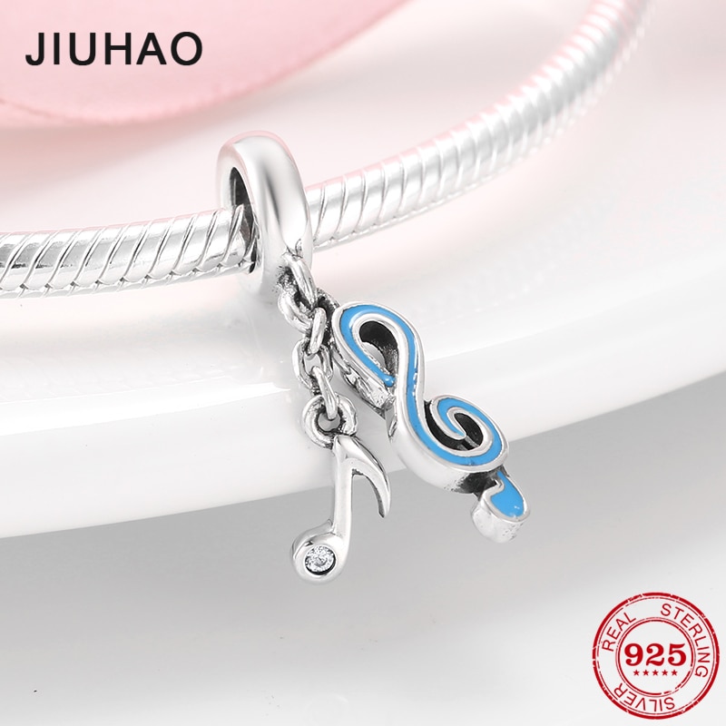 Affascinante della Nota di musica 925 sterlina perline D'argento di modo per Monili che fanno Misura Originale Del Progettista Del Braccialetto Dei Braccialetti