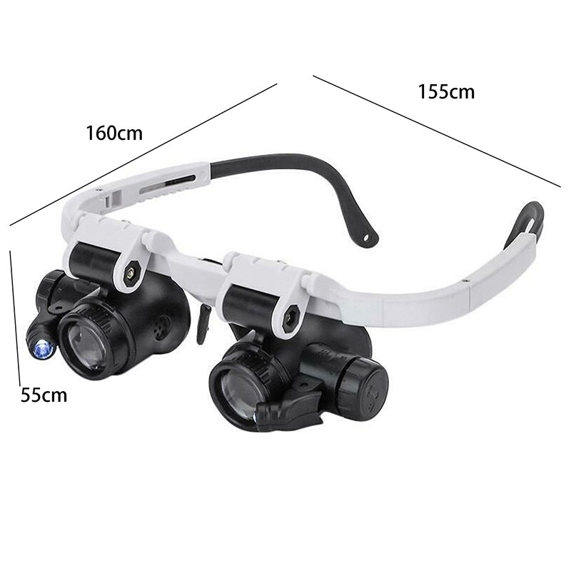 8X/15/23X LED Magnifying Glasses Head-Mounted Repair LED Lamp Light Magnifier Loupe Headband Glasses Magnifier With LED Loupe