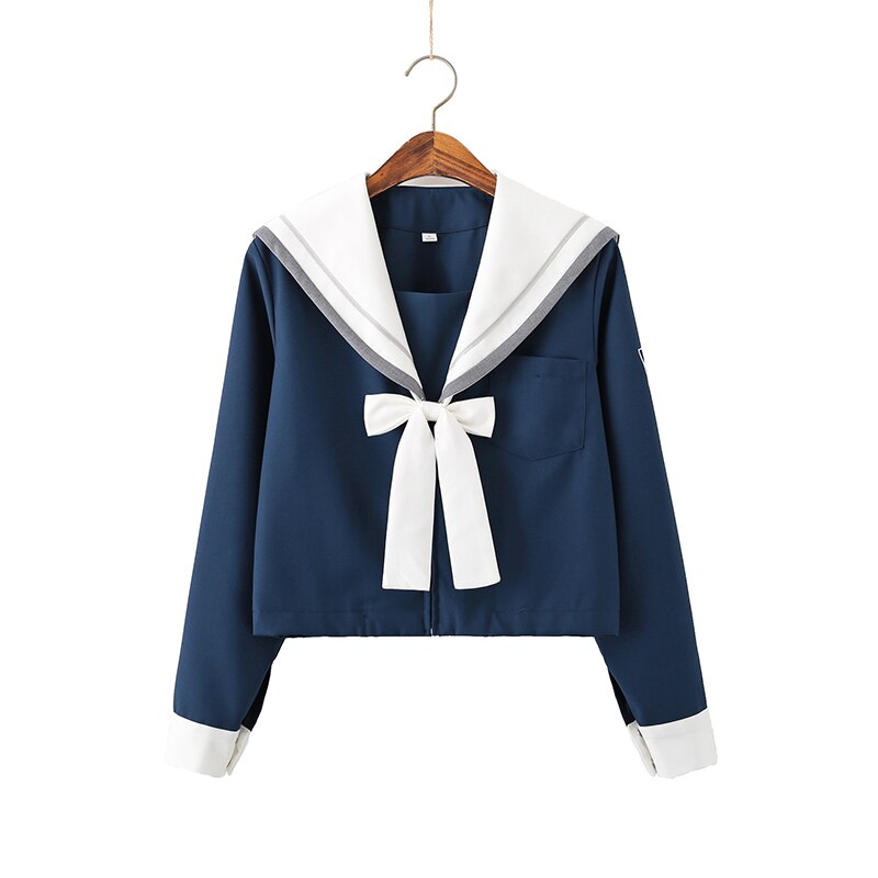 [Haze and Star]-traje de marinero azul marino para mujer, Tops, faldas, , uniforme de escuela secundaria JK, ropa para estudiantes de clase
