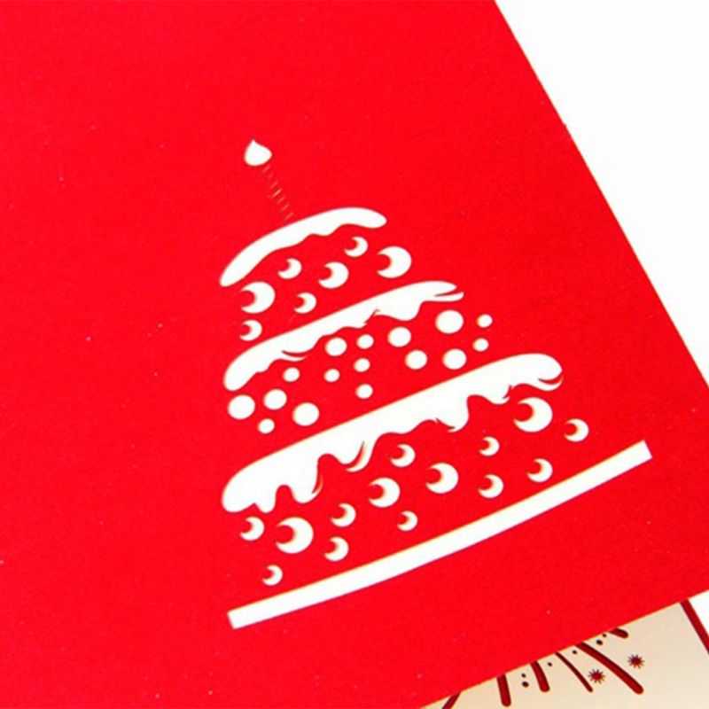 Set of 4 3D Happy Birthday Greeting Cards Paper craft Birthday Up Cards 69HC