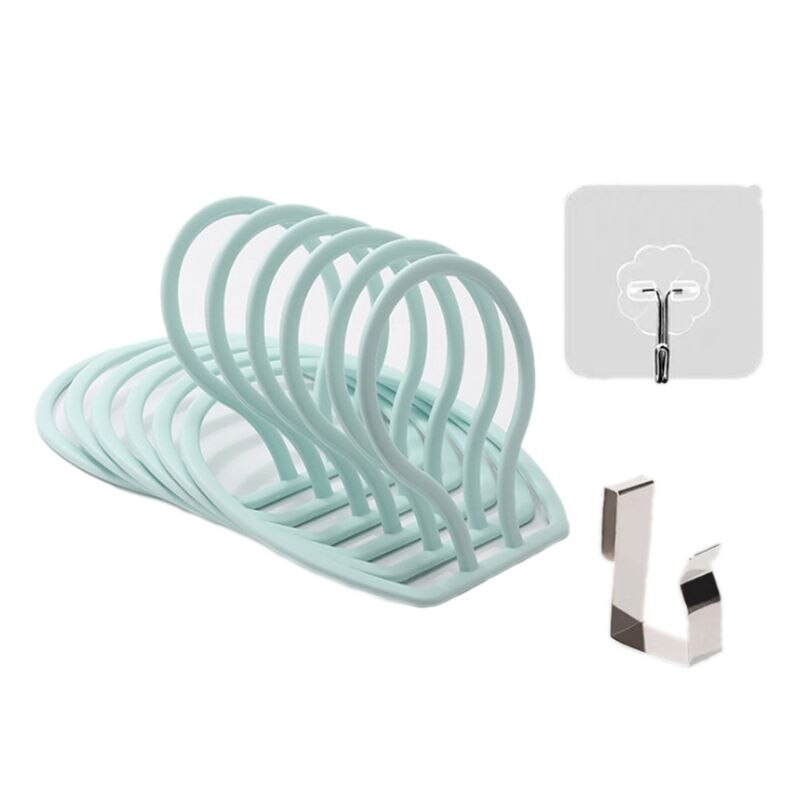 Regulowany Organizer z powrotem drzwi wiszące czapka z daszkiem czapka z daszkiem kapelusz ręcznik pas robić przechowywania uchwyt na wieszak łazienka sypialnia 6 sztuk: zielony