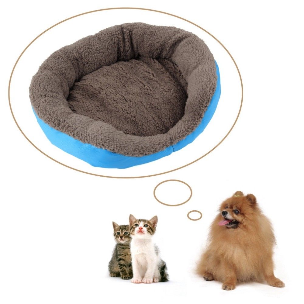 Hondenmanden kattenmand puppy kussen huis zacht warm gezellig zacht kennel mat deken 3 maten kat hondenbenodigdheden bed: Blauw / Ik