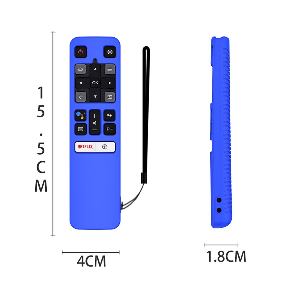 Funda protectora de silicona con cordón para mando a distancia, funda protectora para TCL RC802V FMR1 FNR1 155x40x18m