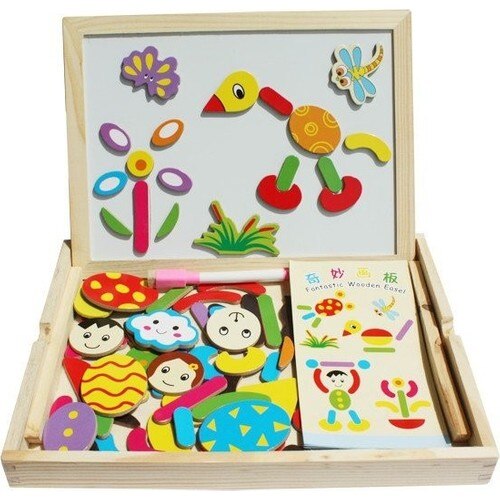 Houten Speelgoed Educatief Magneet 30 Cm Dubbelzijdig Schoolbord Set Voorschoolse Houten Speelgoed