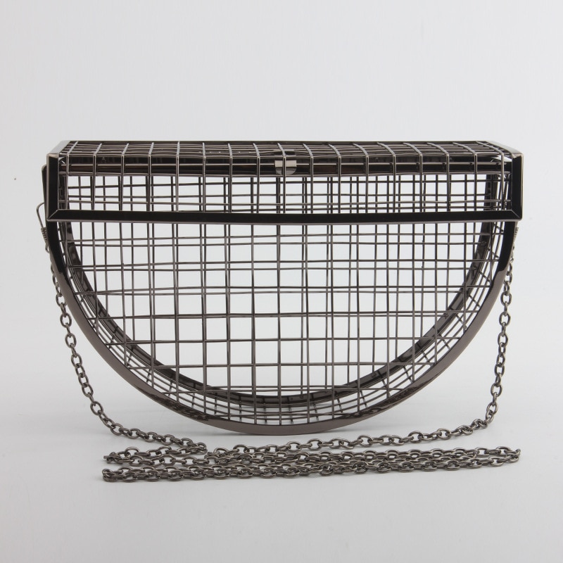 Hollow Metal Cages Women Party Clutch Evening Shoulder Bag Ladies Handbag Messenger Bags Purse Unique