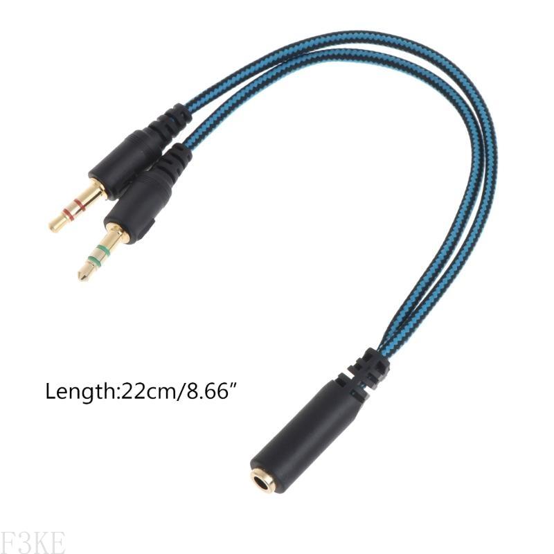 Ap28 hörlursdelare för dator, 3.5mm hona , 3.5mm  to 2 , flätad kabel, 3.5mm hörlursadapter-omvandlare
