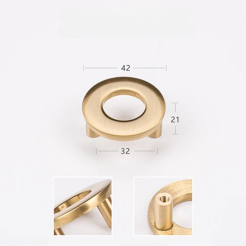 Puur messing halfronde handgreep stijl meubelkleding en schoenenkast Gouden zichtbare knop Lichte luxe eenvoudige lade: Black