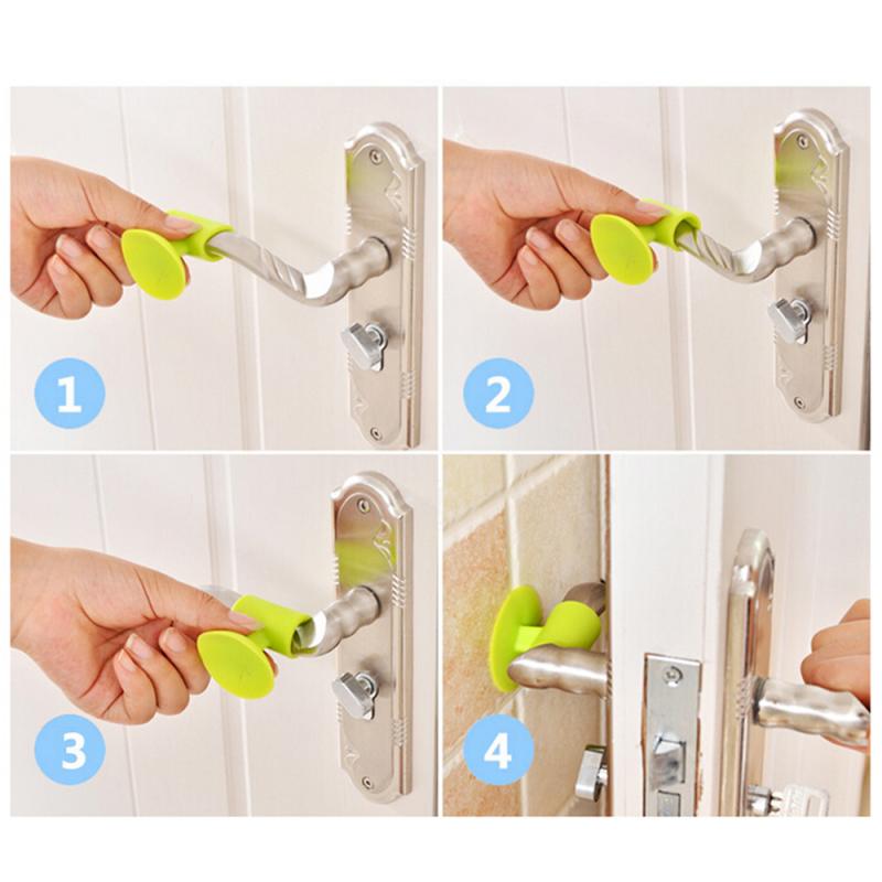 2PC Wall Hit Protector Doorknob Wall Sucker Door Accidentally Close Preventer Anti-collision Mute Crash Lock Door Handle Stopper
