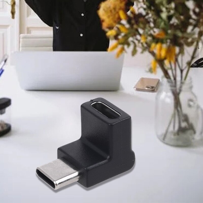 Right Angle 90 Degree USB 3.1 Type C Male to Female USB C Converter Adapter for Cellphone Tablet Laptop USB C Charger X6HB