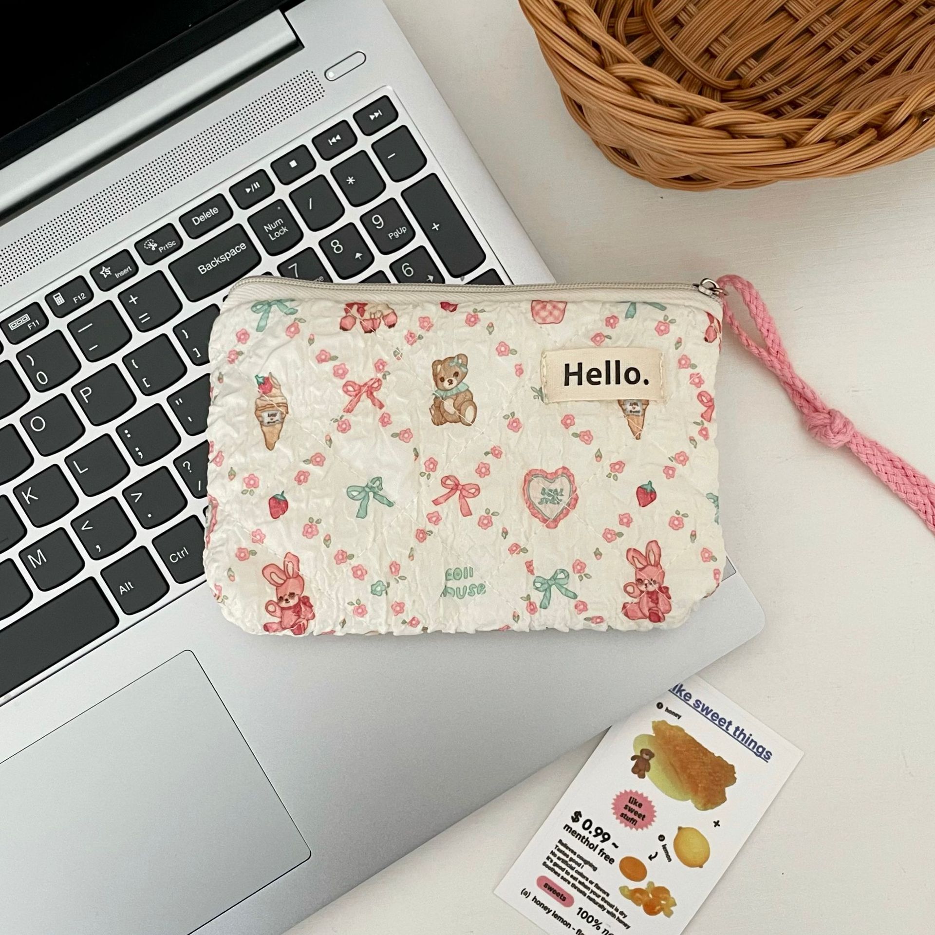 Ladies' Coin Purse Cute Kawaii Teddy Bear Strawberry Puppy Cat Mini Portable Travel Wallet Lipstick Earphones Card Bag: black