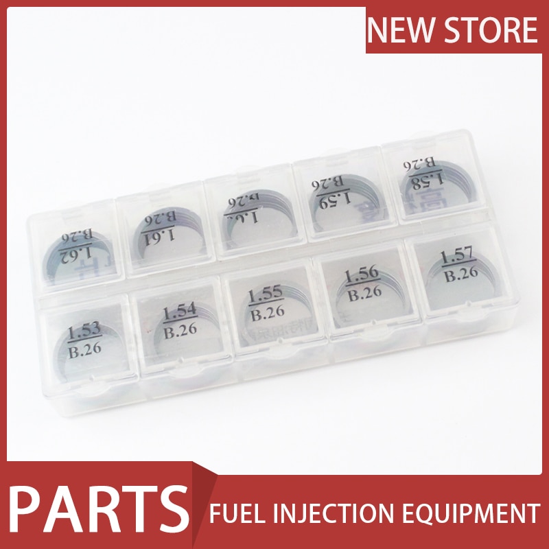 50pcs / set common rail shims injector repair gasket shim B26 (Size: 1.53-1.62mm)