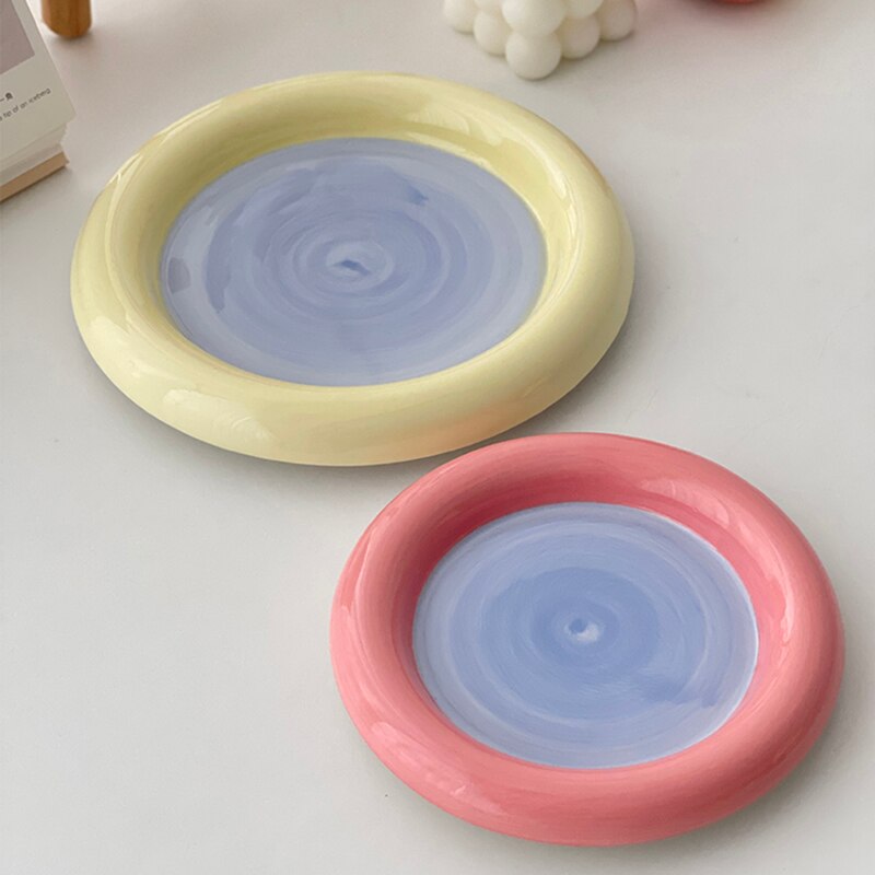Krapfen Platte Nachtisch Platten eins Salat Platten Keramik Obst Tablett Heimat Dekorationen Geschirr Vajilla Platos Посуда Посуда